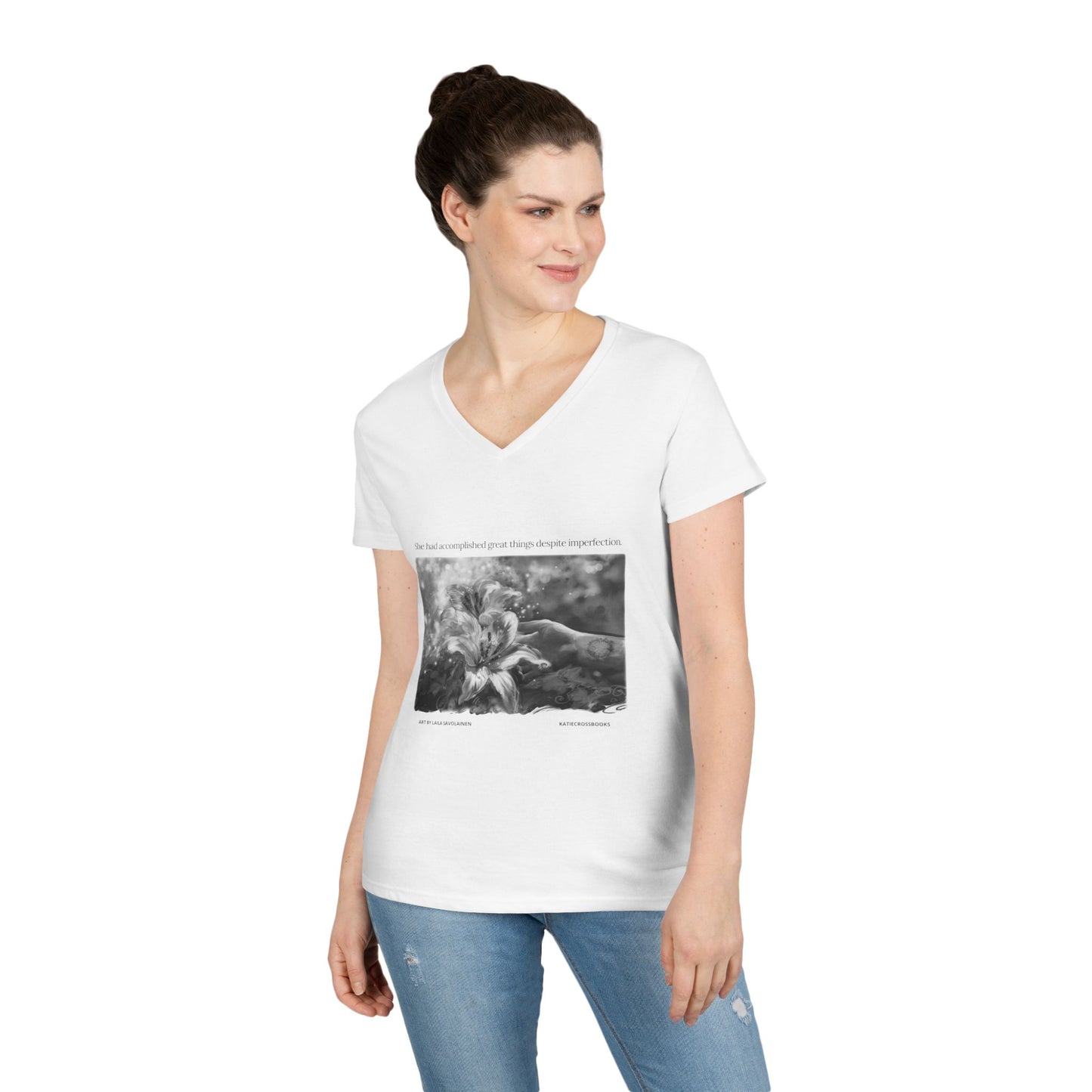 Great Things Quote with Circlus | Laila Savolainen Illustration | Ladies' V-Neck T-Shirt