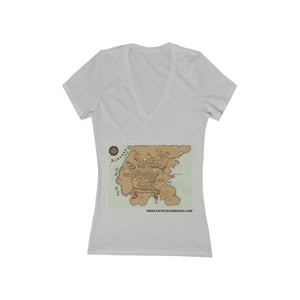 Map of Alkarra | Women's Jersey Short Sleeve Deep V-Neck Tee