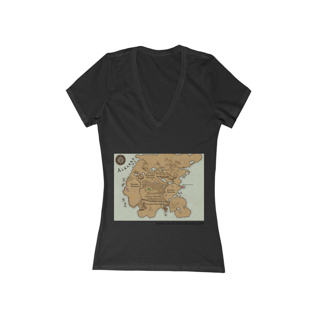 Map of Alkarra | Women's Jersey Short Sleeve Deep V-Neck Tee