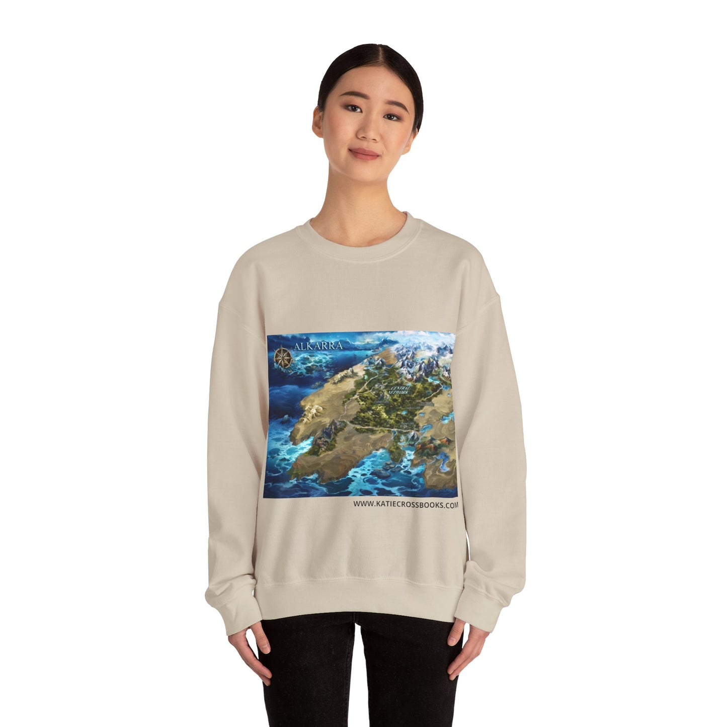 Variant 3D Map of Alkarra | Unisex Heavy Blend™ Crewneck Sweatshirt