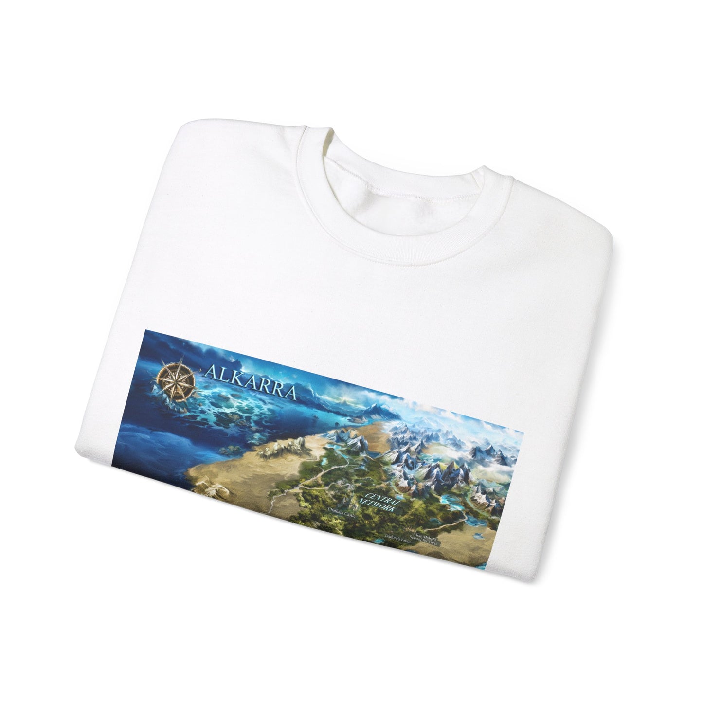 Variant 3D Map of Alkarra | Unisex Heavy Blend™ Crewneck Sweatshirt