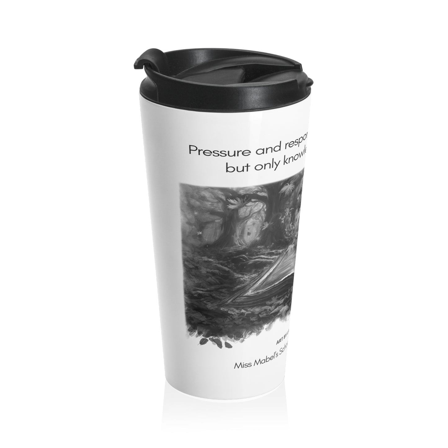 Knowledge Creates Power Quote | Laila Savolainen Illustration | Stainless Steel Travel Mug