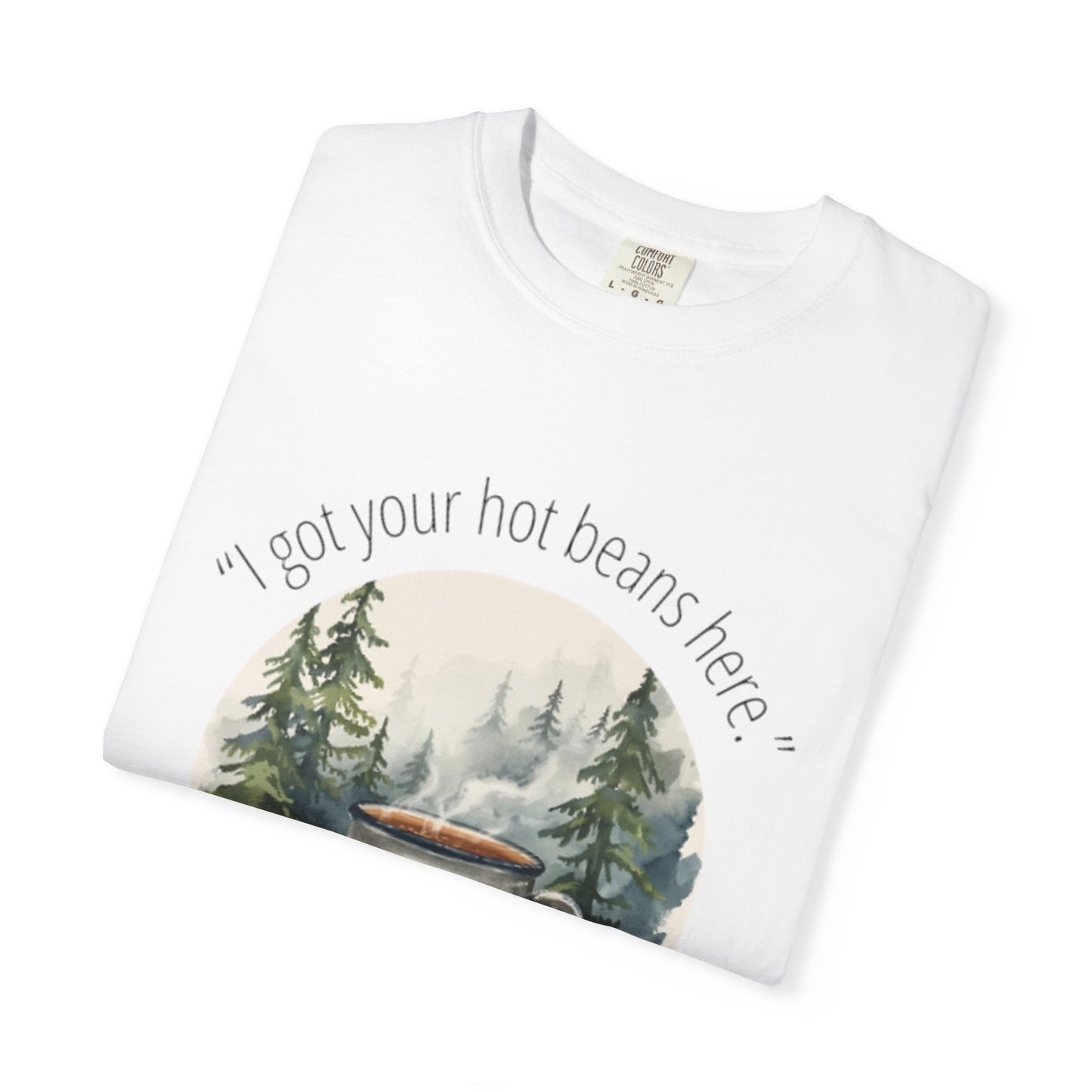 Frolicking Moose Coffee Shop T-Shirt — "I got your hot beans here"