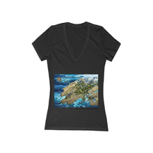 Load image into Gallery viewer, Variant 3D Map of Alkarra | Women&#39;s Jersey Short Sleeve Deep V-Neck Tee