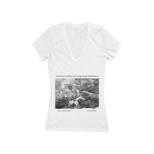 Load image into Gallery viewer, Great Things Quote with Circlus | Laila Savolainen Illustration | Women&#39;s Jersey Short Sleeve Deep V-Neck Tee