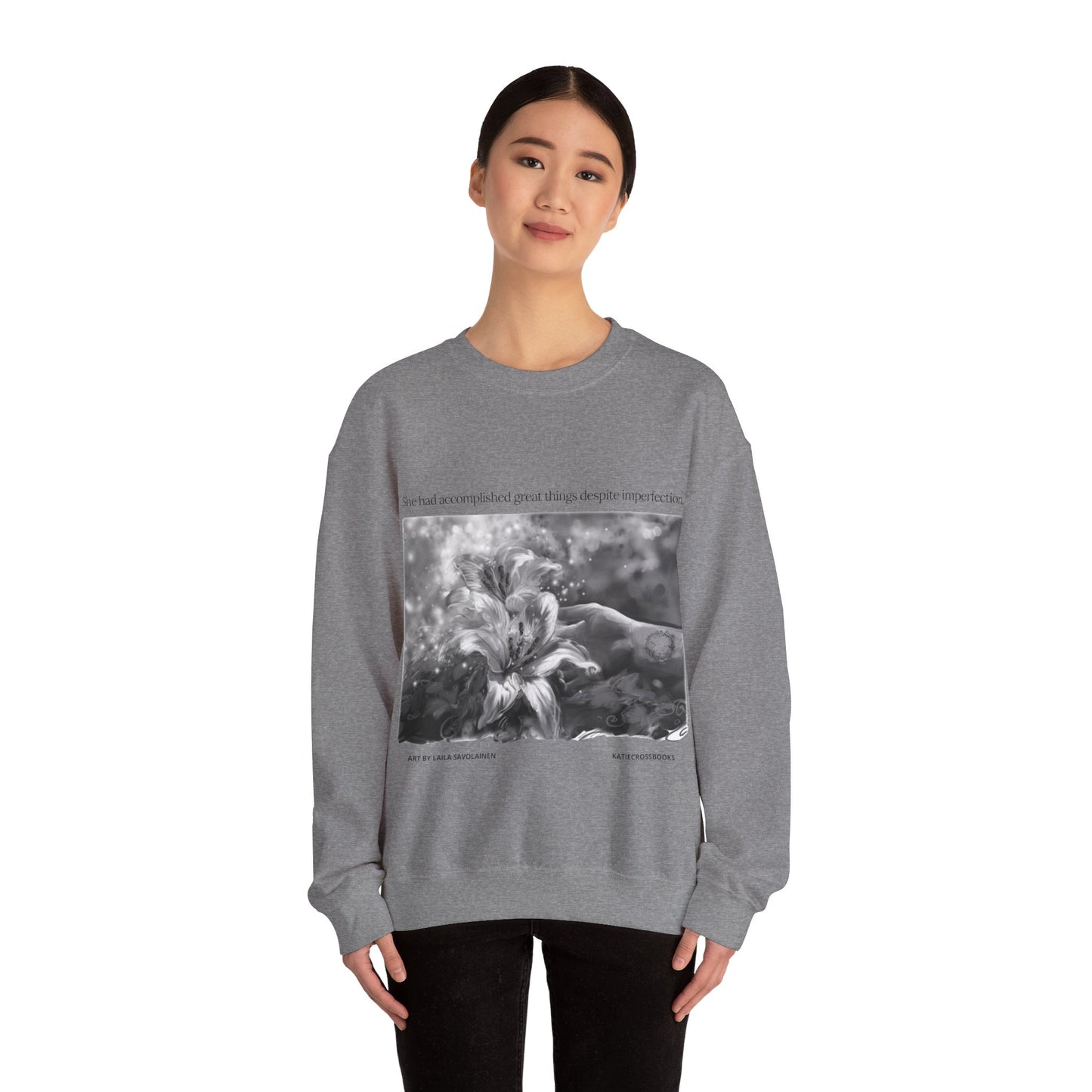 Great Things Quote with Circlus | Laila Savolainen Illustration | Unisex Heavy Blend™ Crewneck Sweatshirt