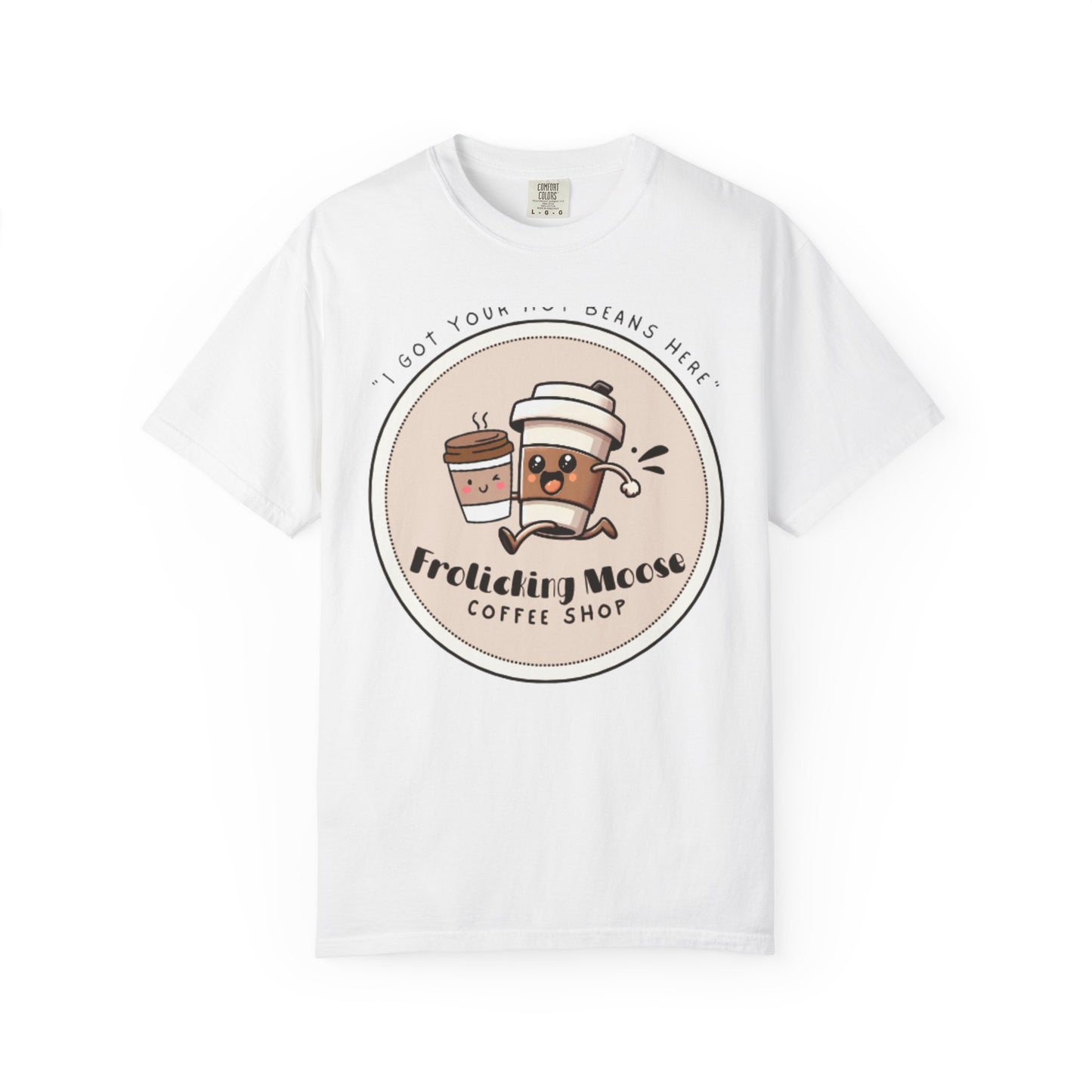 Frolicking Moose Coffee Shop T-Shirt — 'Frolicking Mocha' Cute Coffee Tee
