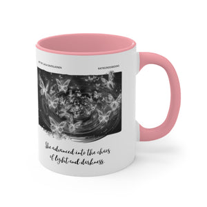 Chaos of Light and Darkness Quote, Butterflies | Laila Savolainen Illustration | Mug