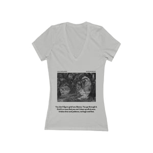 Bianca Monroe Grief Quote | Laila Savolainen Illustration | Women's Jersey Short Sleeve Deep V-Neck Tee