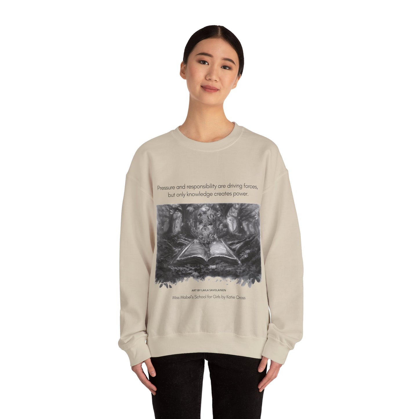 Knowledge Creates Power Quote | Laila Savolainen Illustration | Unisex Heavy Blend™ Crewneck Sweatshirt