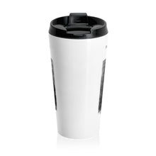 Load image into Gallery viewer, Knowledge Creates Power Quote | Laila Savolainen Illustration | Stainless Steel Travel Mug