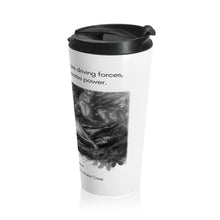 Load image into Gallery viewer, Knowledge Creates Power Quote | Laila Savolainen Illustration | Stainless Steel Travel Mug