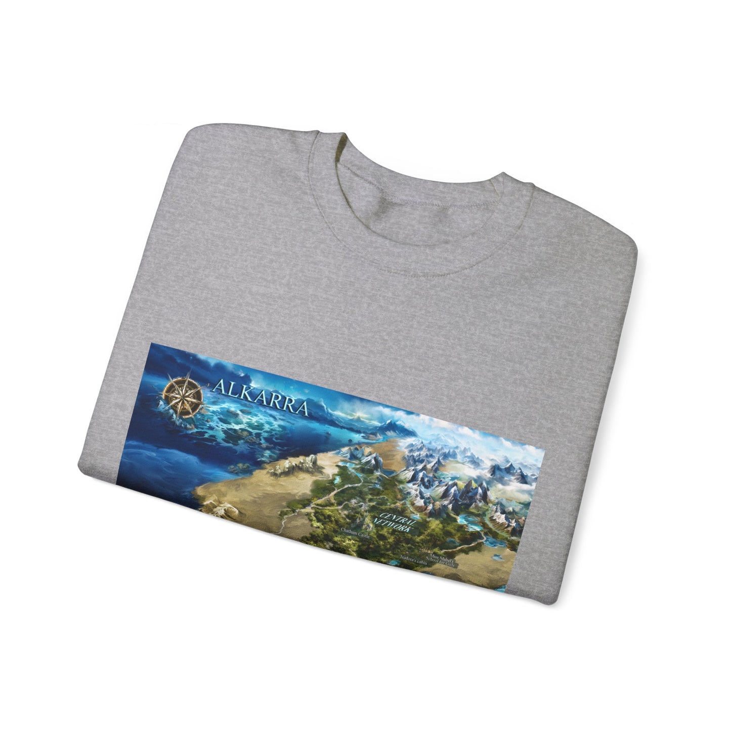 Variant 3D Map of Alkarra | Unisex Heavy Blend™ Crewneck Sweatshirt