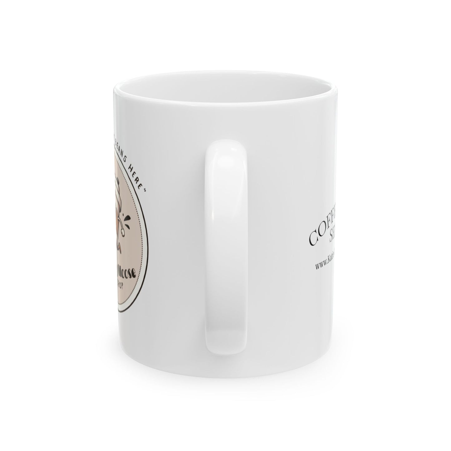 Hot Beans Shop Ceramic Mug — Frolicking Moose Coffee Shop (11oz, 15oz)