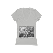 Load image into Gallery viewer, Great Things Quote with Circlus | Laila Savolainen Illustration | Women&#39;s Jersey Short Sleeve Deep V-Neck Tee