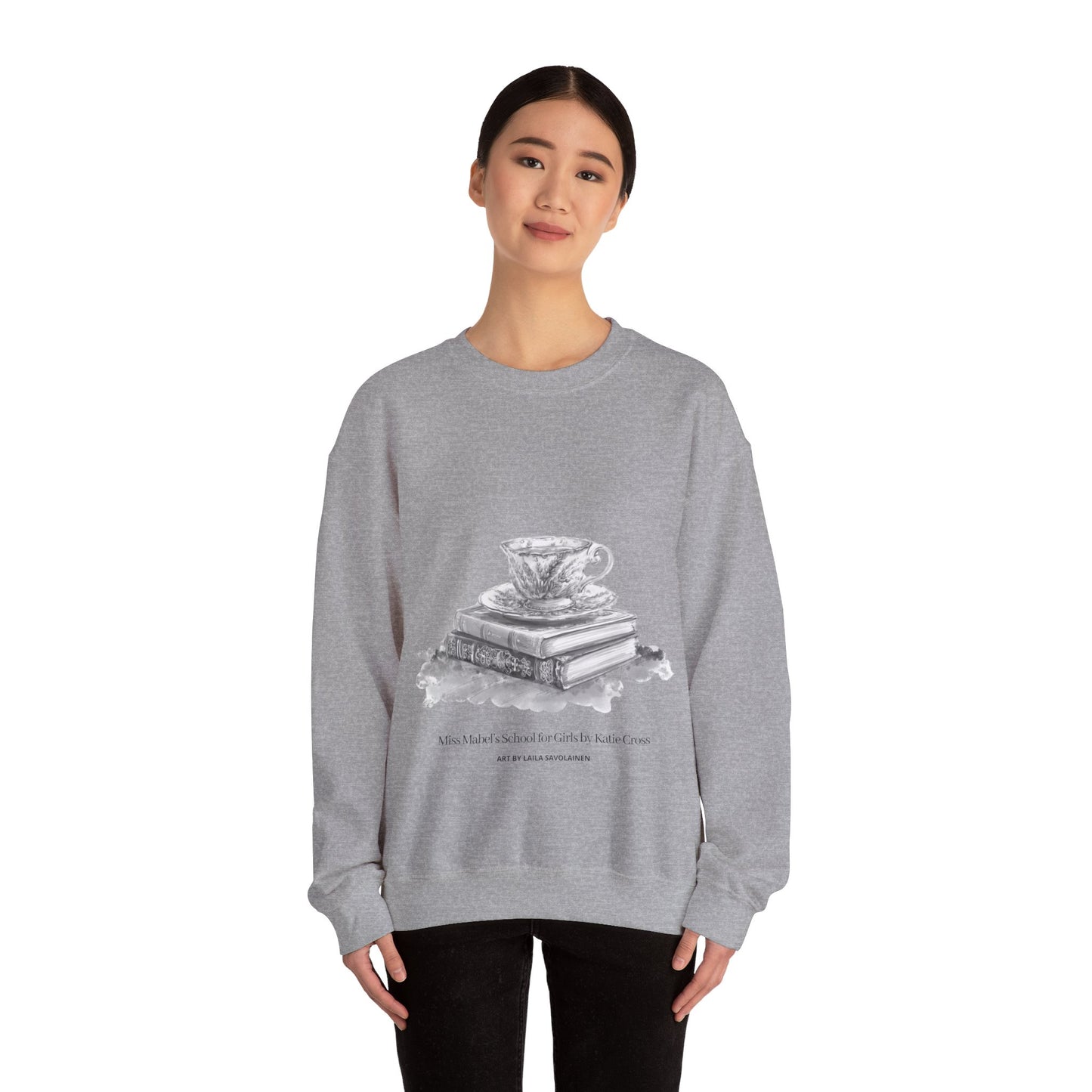 Miss Mabel’s School for Girls, Teacup | Laila Savolainen Illustration | Unisex Heavy Blend™ Crewneck Sweatshirt