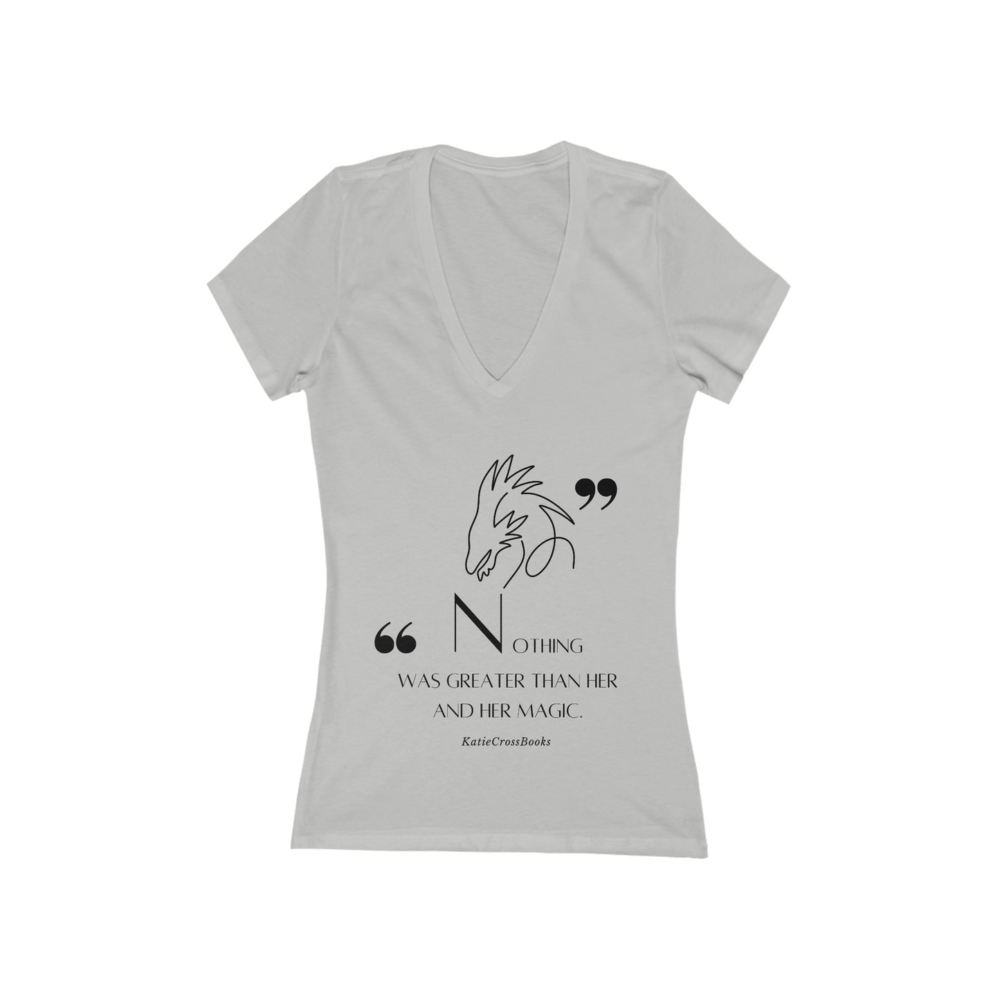 Magic Quote, Dragon | Women's Jersey Short Sleeve Deep V-Neck Tee