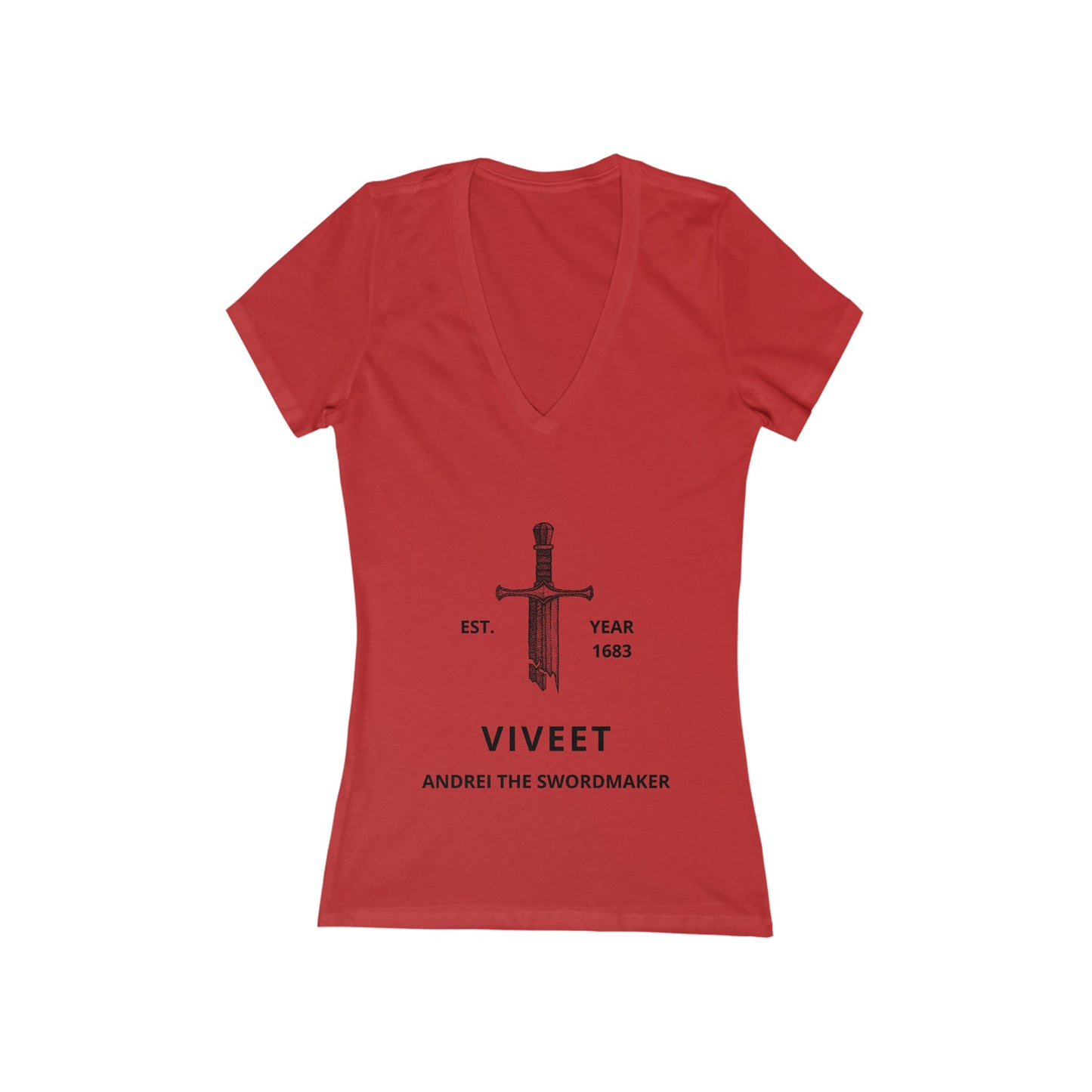 Viveet | The Swordmaker | Women's Jersey Short Sleeve Deep V-Neck Tee