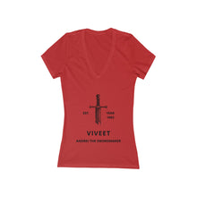 Load image into Gallery viewer, Viveet | The Swordmaker | Women&#39;s Jersey Short Sleeve Deep V-Neck Tee