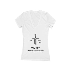 Viveet | The Swordmaker | Women's Jersey Short Sleeve Deep V-Neck Tee