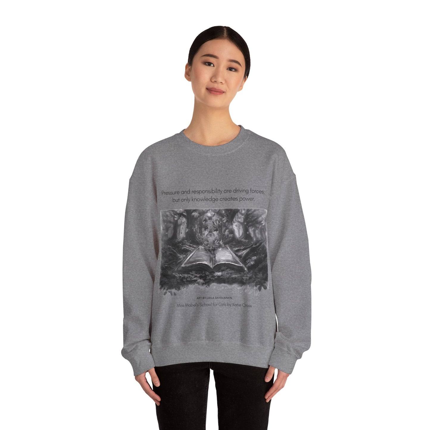 Knowledge Creates Power Quote | Laila Savolainen Illustration | Unisex Heavy Blend™ Crewneck Sweatshirt