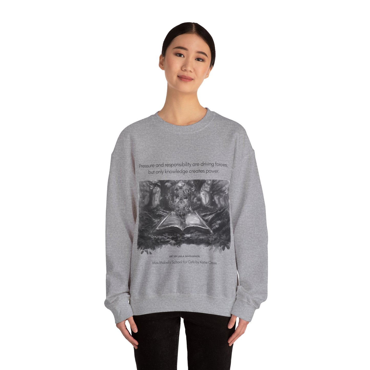 Knowledge Creates Power Quote | Laila Savolainen Illustration | Unisex Heavy Blend™ Crewneck Sweatshirt