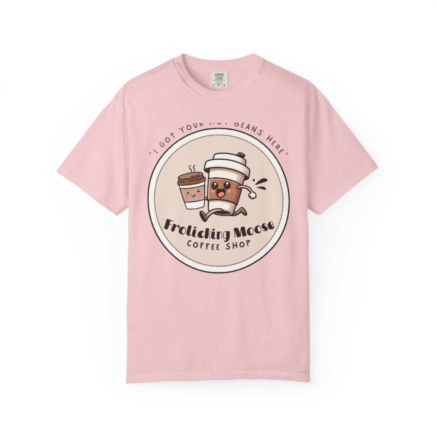 Frolicking Moose Coffee Shop T-Shirt — 'Frolicking Mocha' Cute Coffee Tee