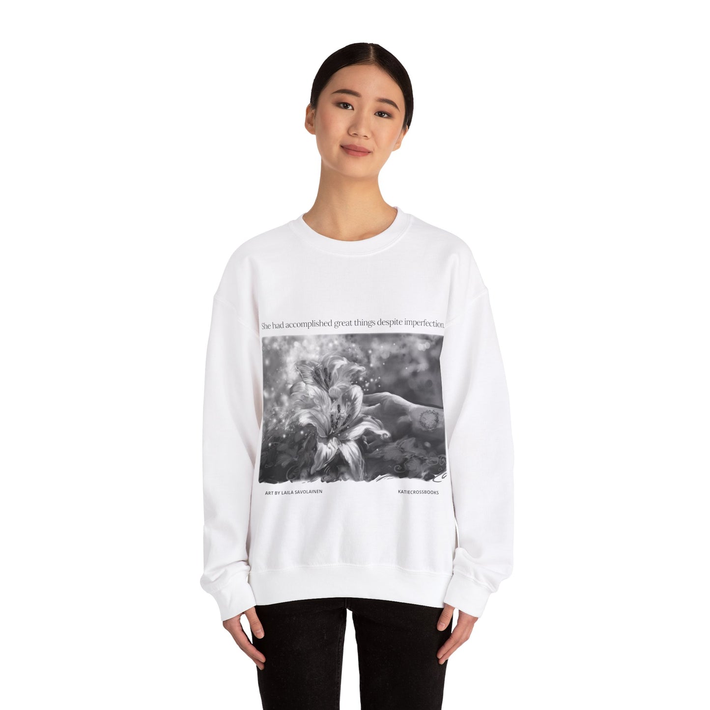 Great Things Quote with Circlus | Laila Savolainen Illustration | Unisex Heavy Blend™ Crewneck Sweatshirt