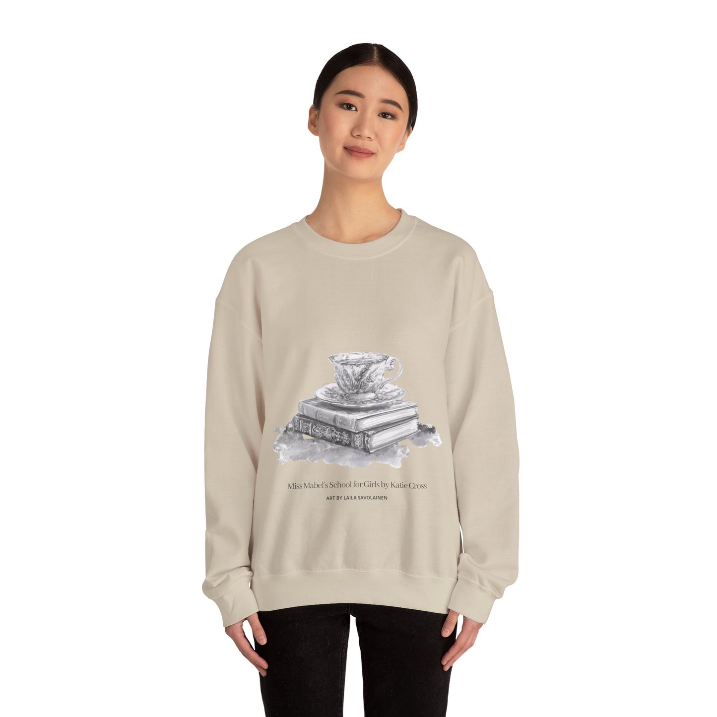 Miss Mabel’s School for Girls, Teacup | Laila Savolainen Illustration | Unisex Heavy Blend™ Crewneck Sweatshirt