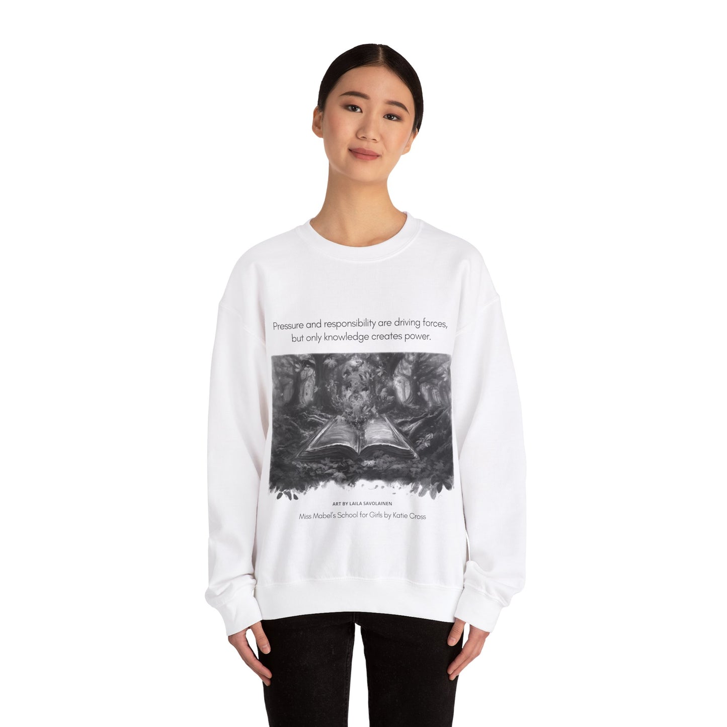 Knowledge Creates Power Quote | Laila Savolainen Illustration | Unisex Heavy Blend™ Crewneck Sweatshirt