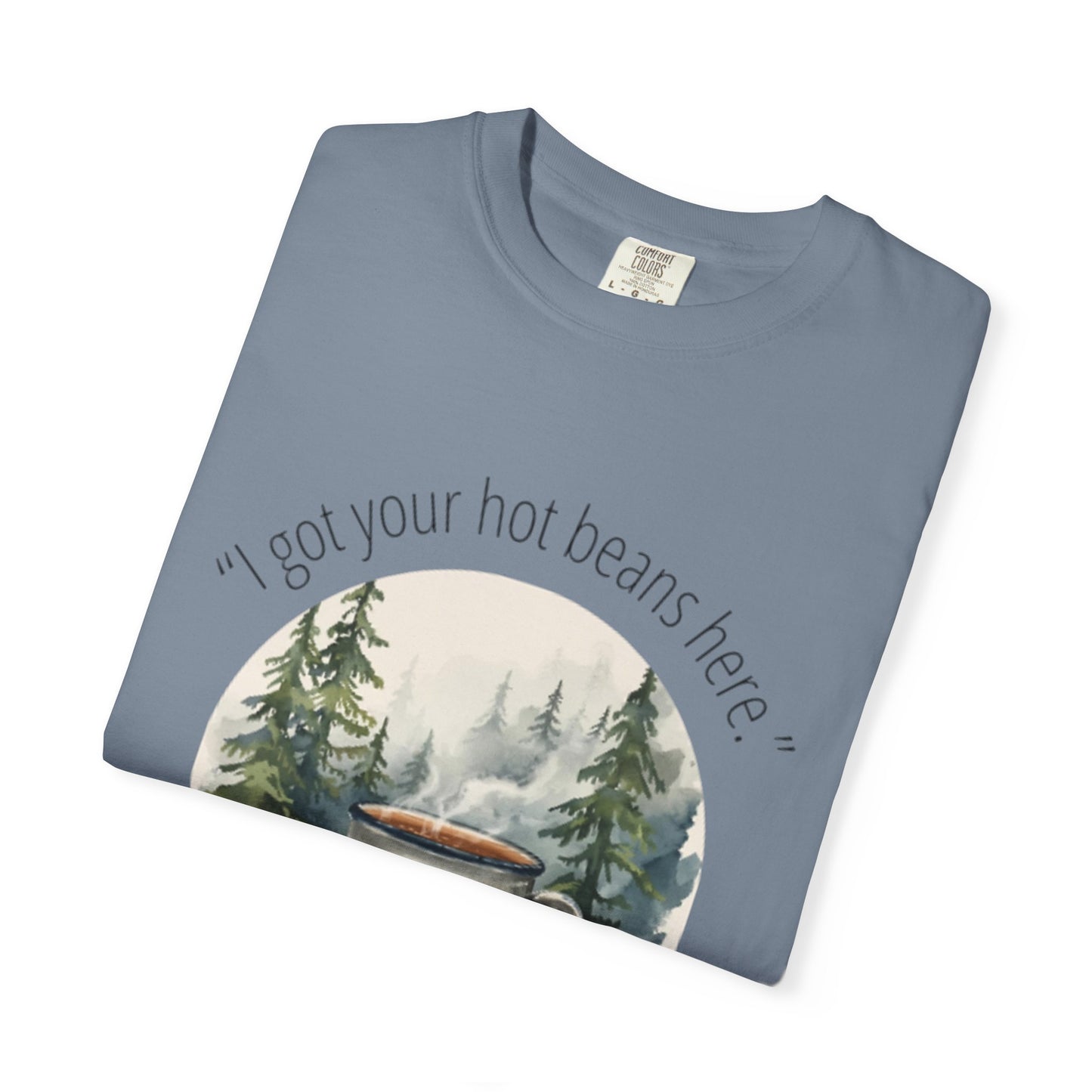 Frolicking Moose Coffee Shop T-Shirt — "I got your hot beans here"