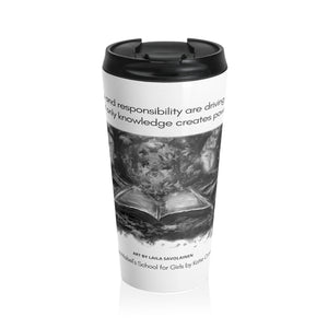 Knowledge Creates Power Quote | Laila Savolainen Illustration | Stainless Steel Travel Mug