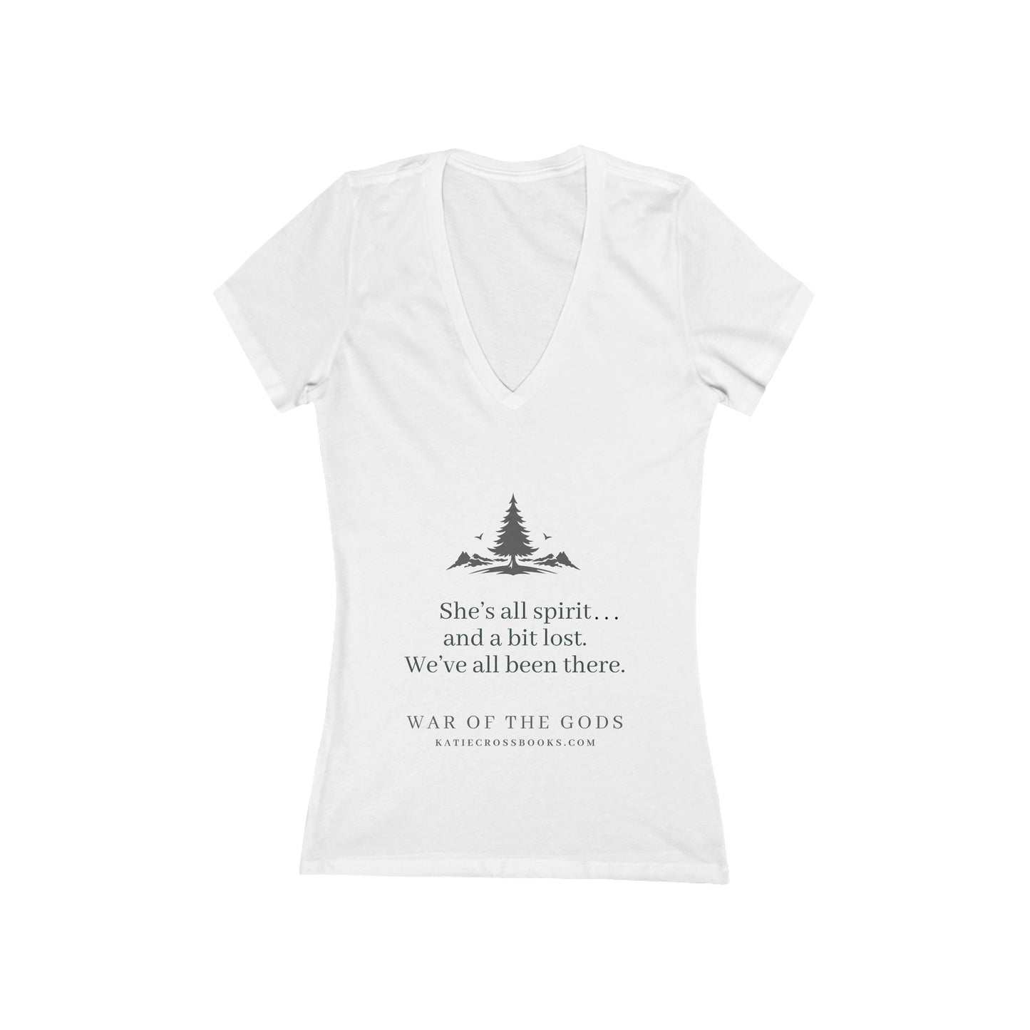 She's All Spirit, Bianca Quote | Women's Jersey Short Sleeve Deep V-Neck Tee