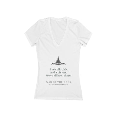 She's All Spirit, Bianca Quote | Women's Jersey Short Sleeve Deep V-Neck Tee