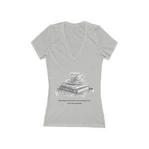 Miss Mabel’s School for Girls, Teacup | Laila Savolainen Illustration | Women's Jersey Short Sleeve Deep V-Neck Tee