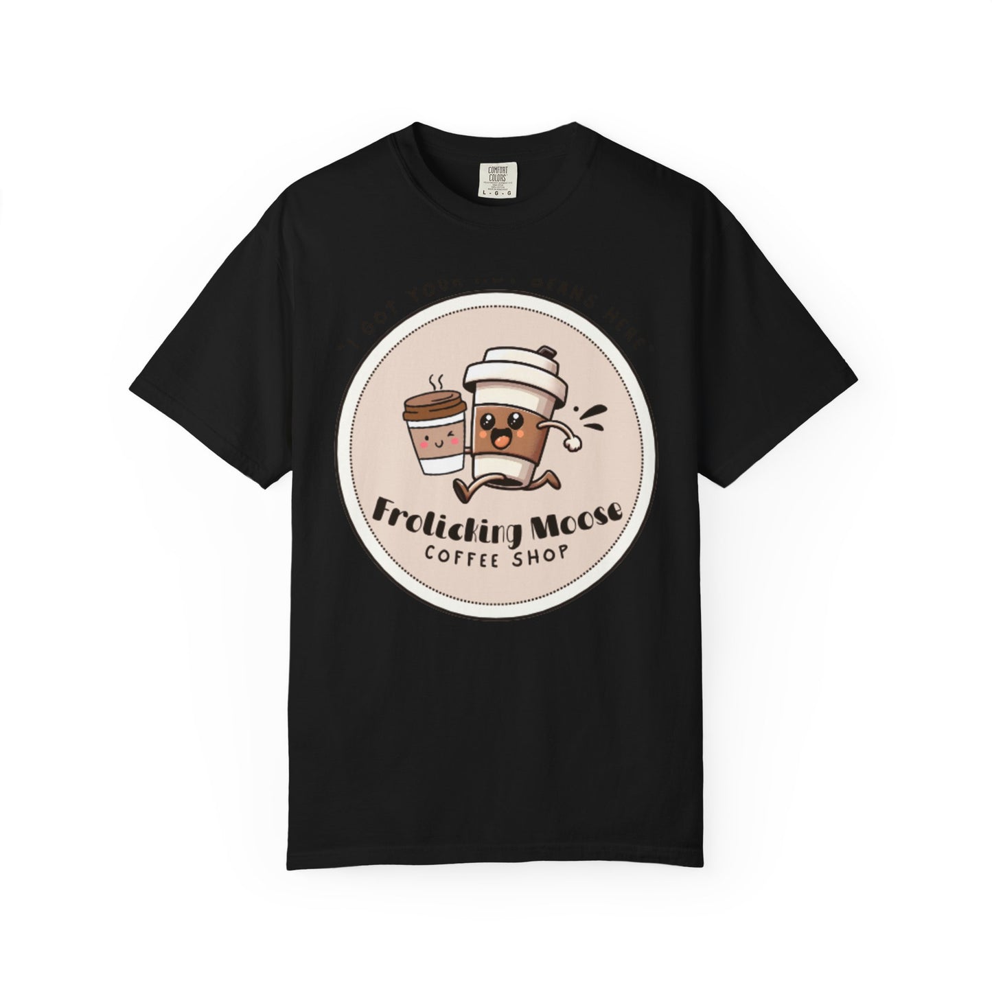 Frolicking Moose Coffee Shop T-Shirt — 'Frolicking Mocha' Cute Coffee Tee