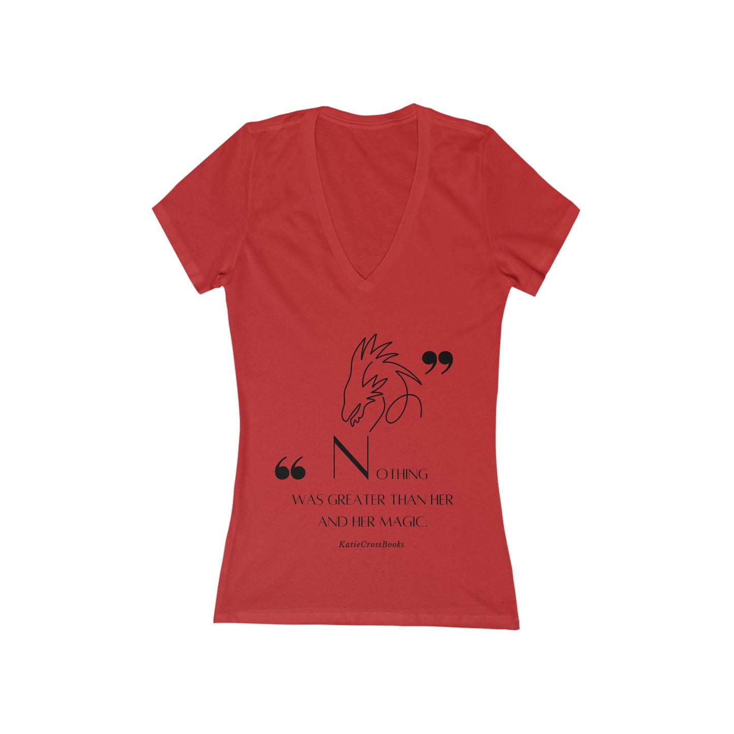 Magic Quote, Dragon | Women's Jersey Short Sleeve Deep V-Neck Tee