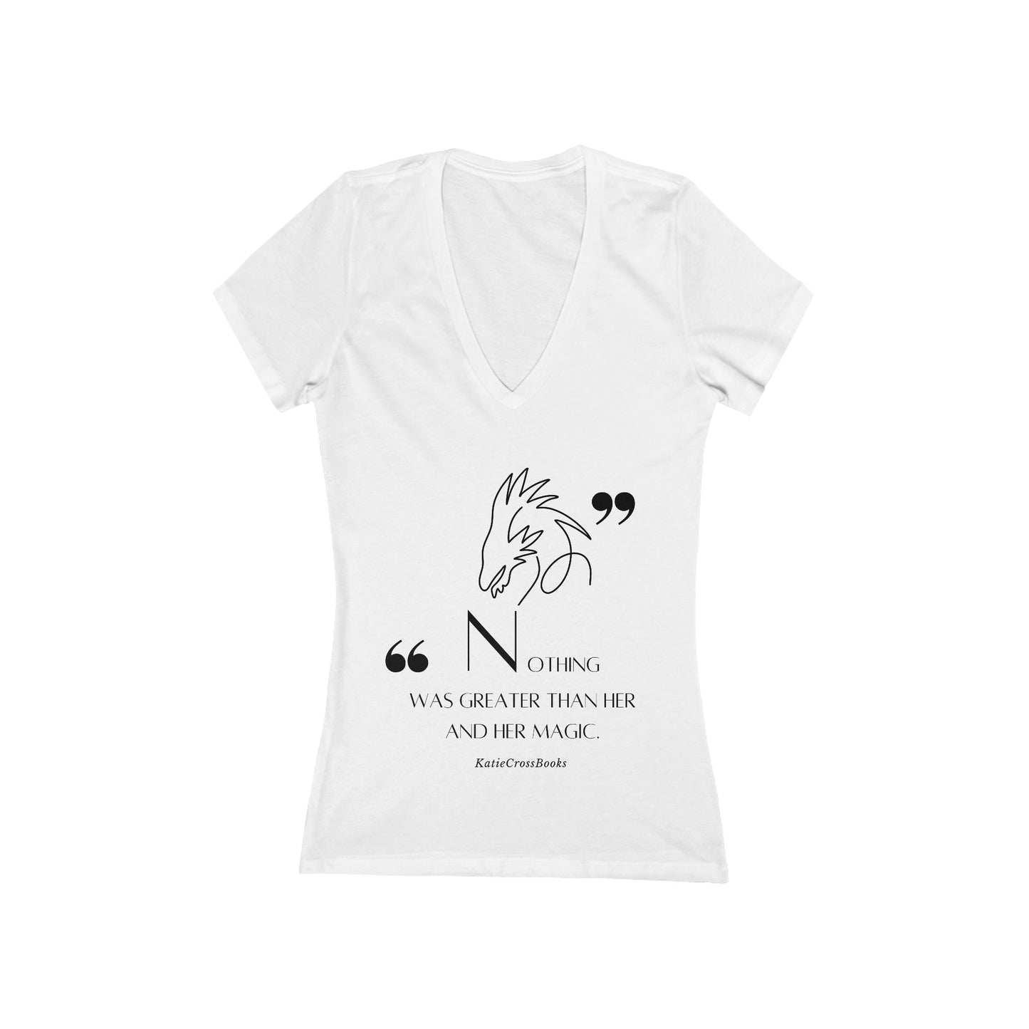 Magic Quote, Dragon | Women's Jersey Short Sleeve Deep V-Neck Tee