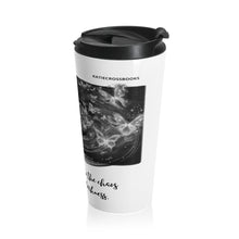 Load image into Gallery viewer, Chaos of Light and Darkness Quote, Butterflies | Laila Savolainen Illustration | Stainless Steel Travel Mug