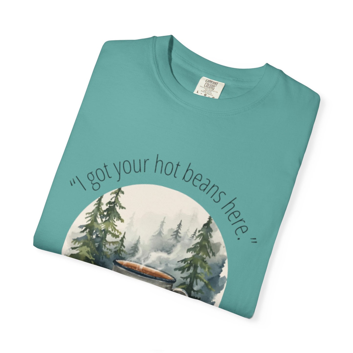 Frolicking Moose Coffee Shop T-Shirt — "I got your hot beans here"