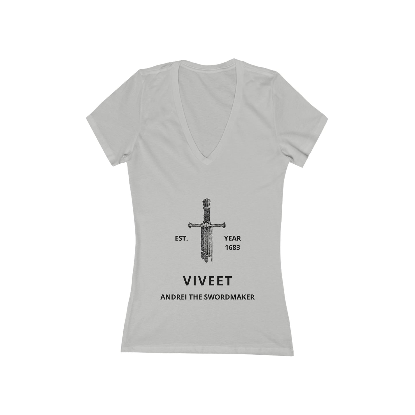 Viveet | The Swordmaker | Women's Jersey Short Sleeve Deep V-Neck Tee