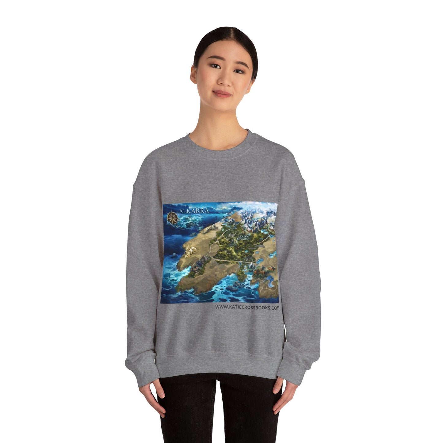 Variant 3D Map of Alkarra | Unisex Heavy Blend™ Crewneck Sweatshirt