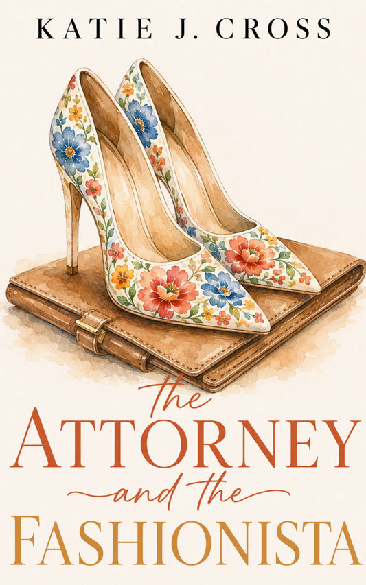 THE ATTORNEY AND THE FASHIONISTA by Katie J. Cross, book 2 in the Iron Creek Ranch Series, a clean small-town workplace romance with opposites attract chemistry